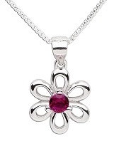 handsome daisy July birthstone baby necklace